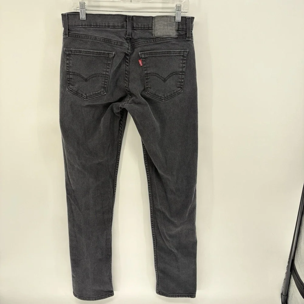 Levis 511 Jeans Mens 32x34 Fits 32X33 Black Slim Fit Straight Leg Stretch Denim